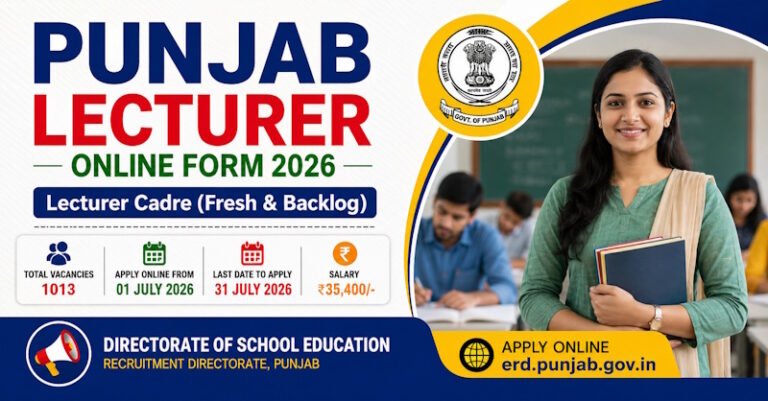 Punjab Lecturer Online Form 2026 Apply Online