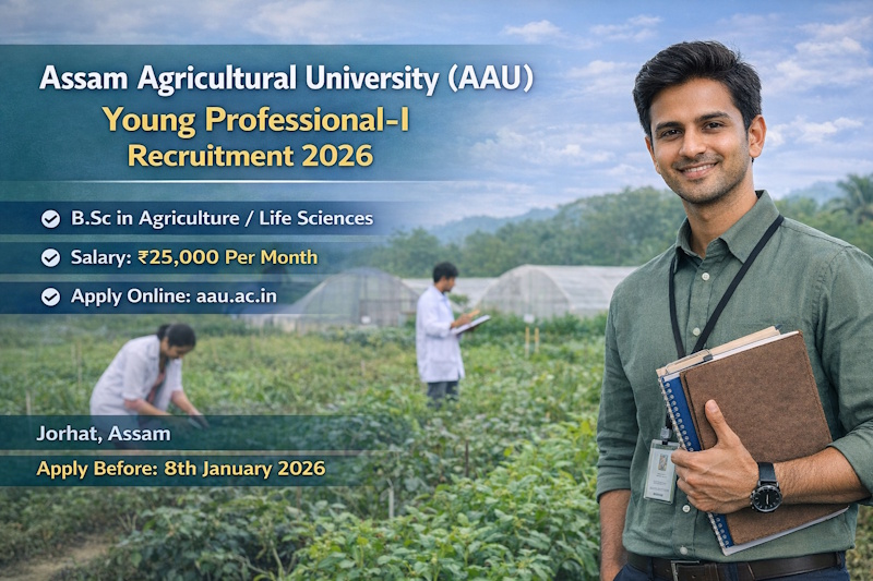 Assam Agricultural University Young Professional-I Recruitment 2026 – Apply Now