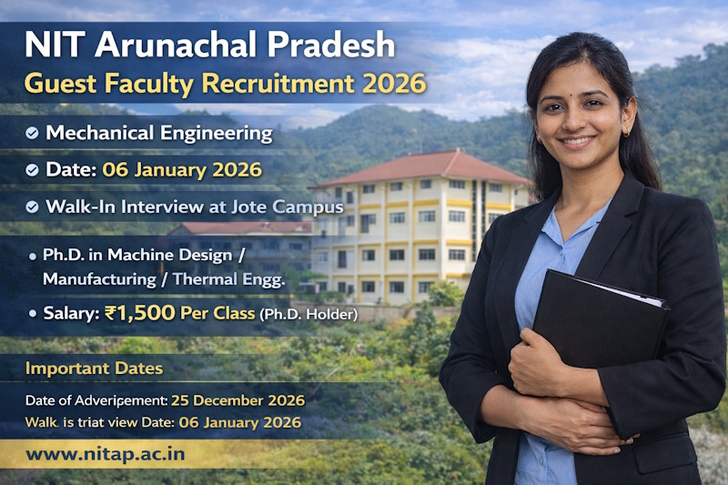 NIT Arunachal Pradesh Guest Faculty Recruitment 2026