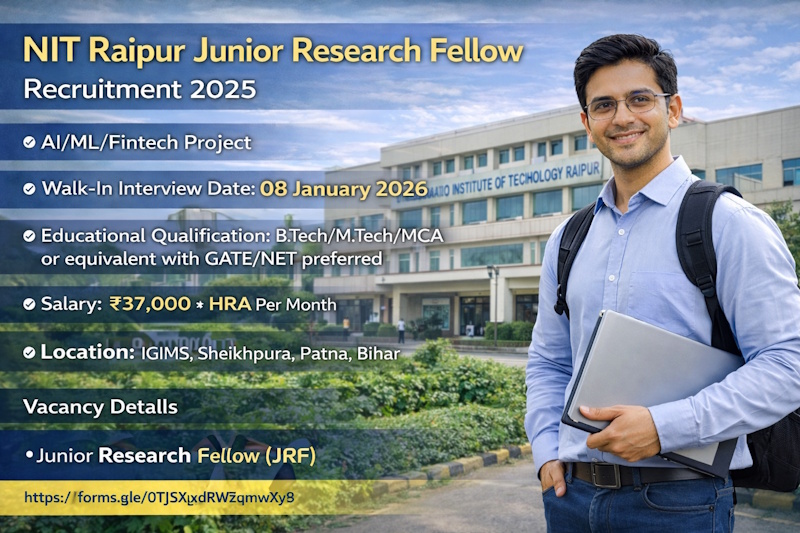 NIT Raipur Junior Research Fellow Recruitment